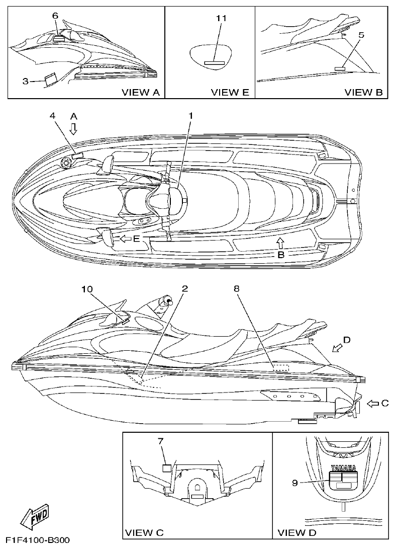 Yamaha XLT800(2003) IMPORTANT LABELS 2 parts diagram